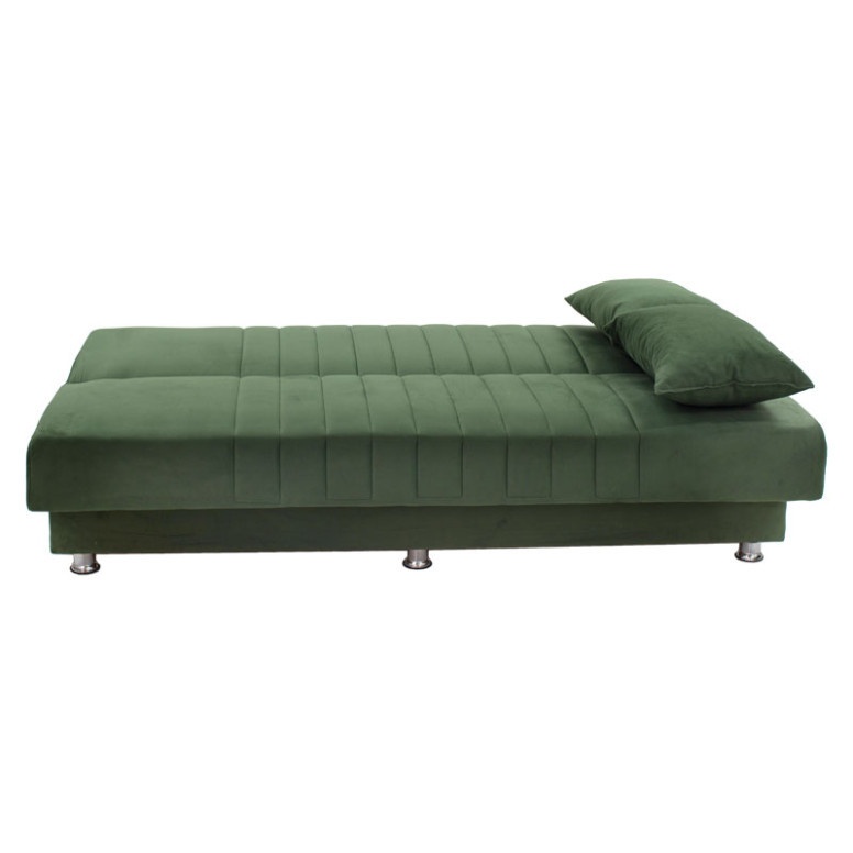 Canapea extensibila cu 3 locuri, Pako World, Romina, Catifea Verde, 180 x 75 x 80 cm - 3 | YEO