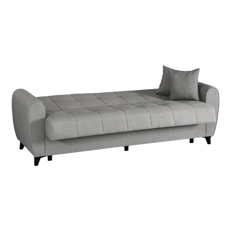 Canapea extensibila cu 3 locuri si spatiu de depozitare, Lincoln, Pako, Gri deschis 226x84x93 cm - 4