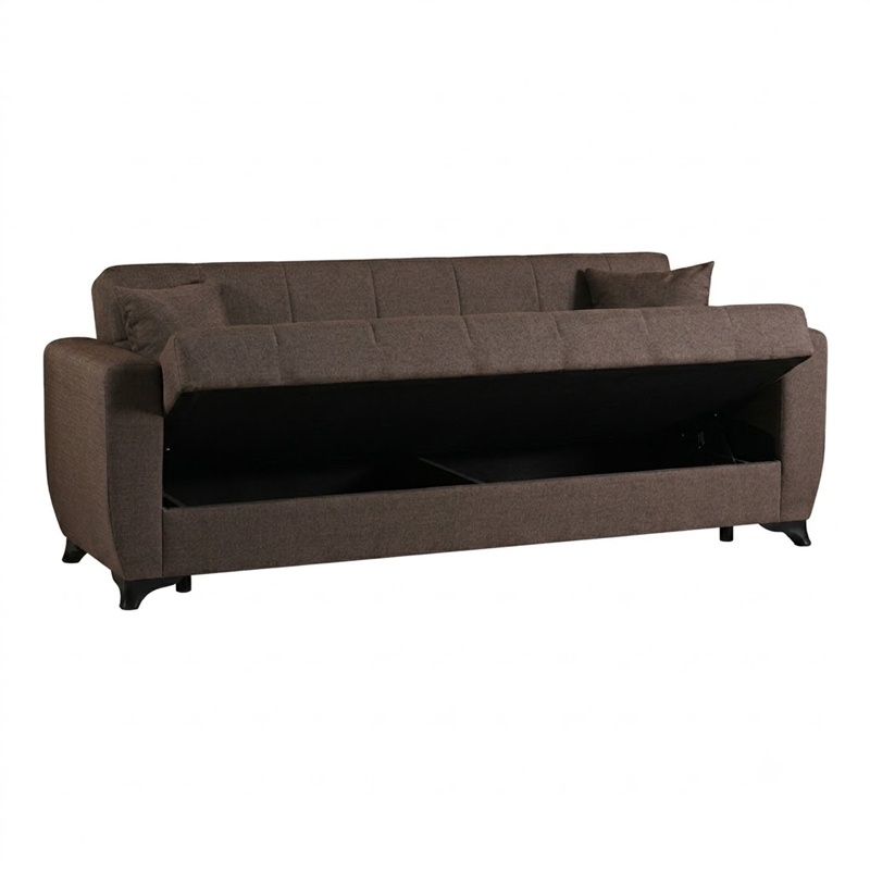 Canapea extensibila cu 3 locuri si spatiu de depozitare, Modesto, Pako, Maro 213x84x86 cm - 3