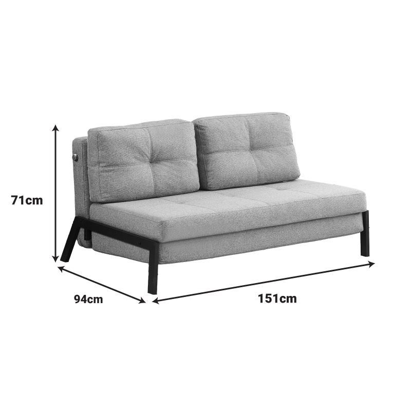 Canapea extensibila Hafrene, Pako World, Galben, 151x94x71 cm