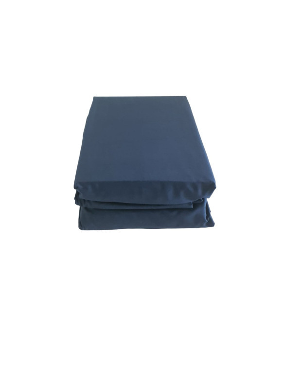 Cearsaf cu Elastic si 2 fete de perna Clasy Navy Blue, 180x200cm (Bumbac 100%)