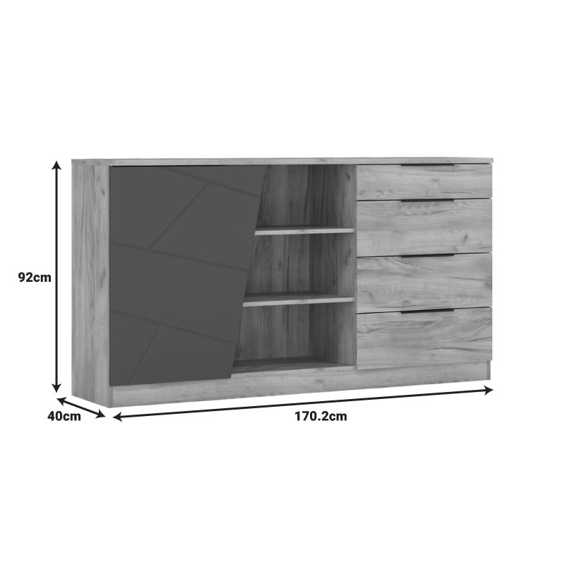 Comoda Phoebe Pako World Sonoma 170.2x40x92 cm