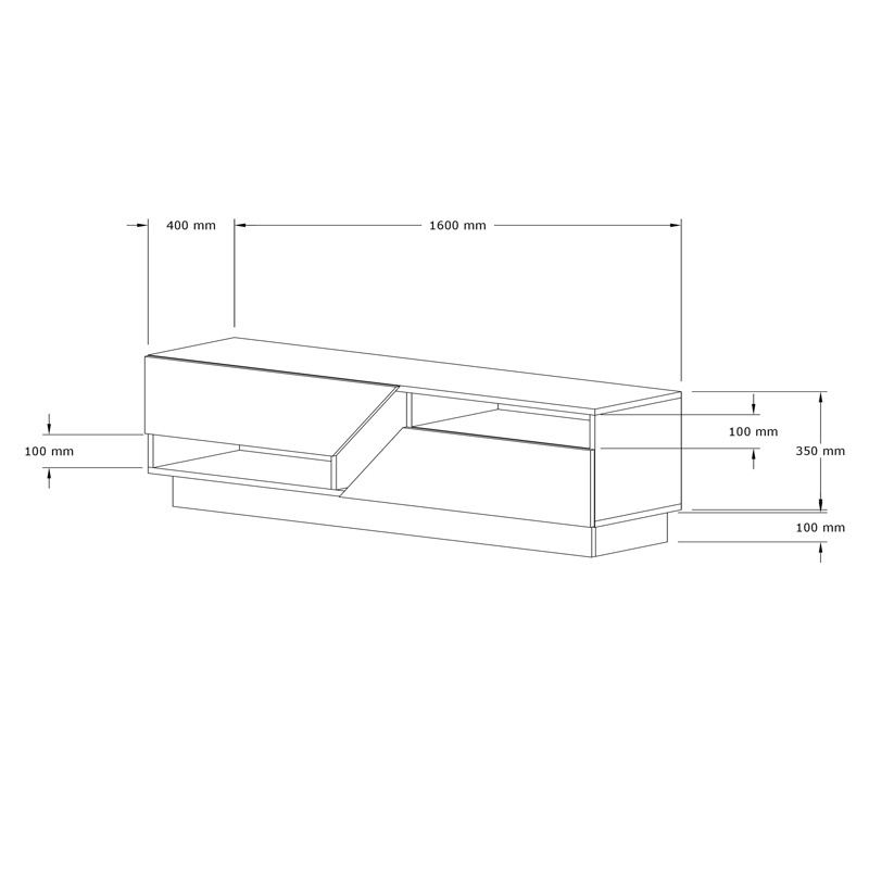 Comoda TV Cogo, Pako World, Travertin, 160x40x45 cm
