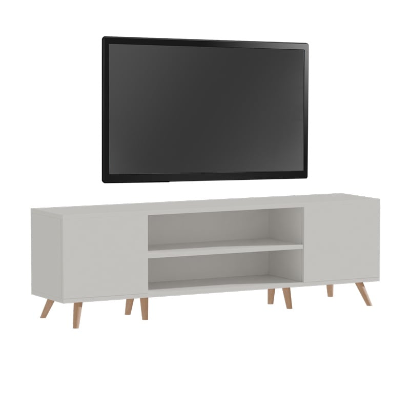 Comoda TV Icarus melamina alb-natural 150x32x46 cm