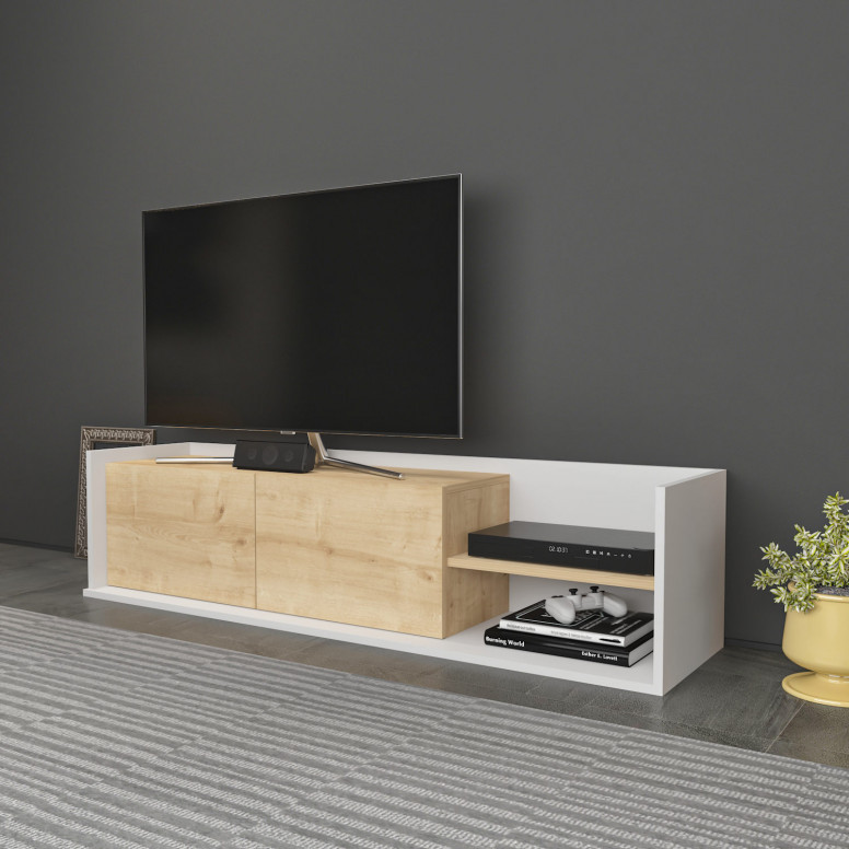 Comoda TV Krog - Alb, Oak - 2 | YEO