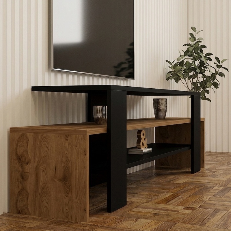 Comoda TV, Lenour, Pako, Negru 150x35x45 cm - 3