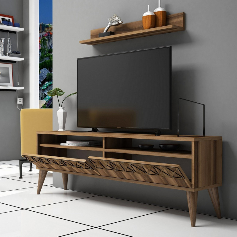 Comoda TV Line - Walnut - 2 | YEO