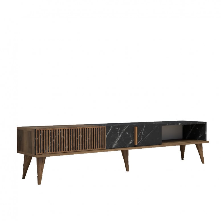 Comoda TV Milan - Walnut, Negru - 4 | YEO