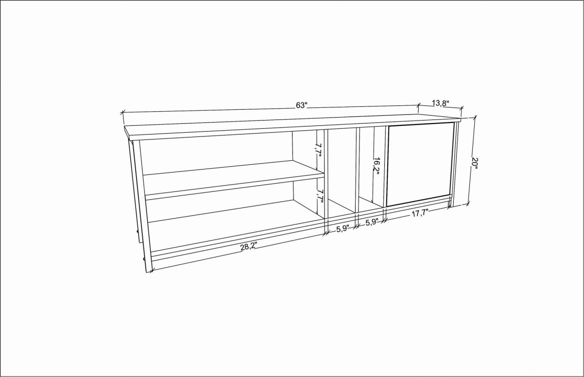 Comoda TV Oneida - Negru, Oak - 5 | YEO