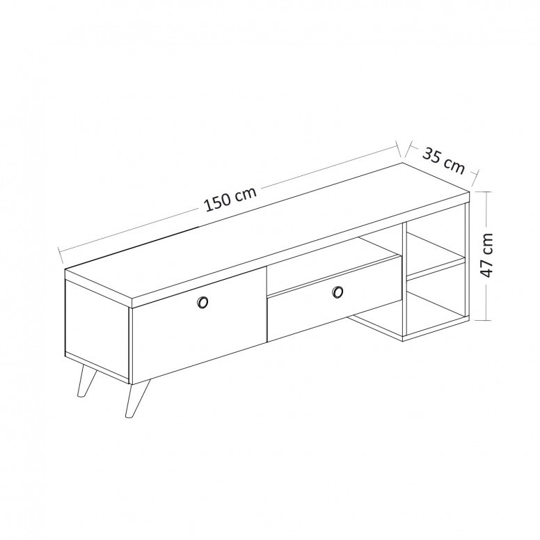 Comoda TV Parion Negru-Oak