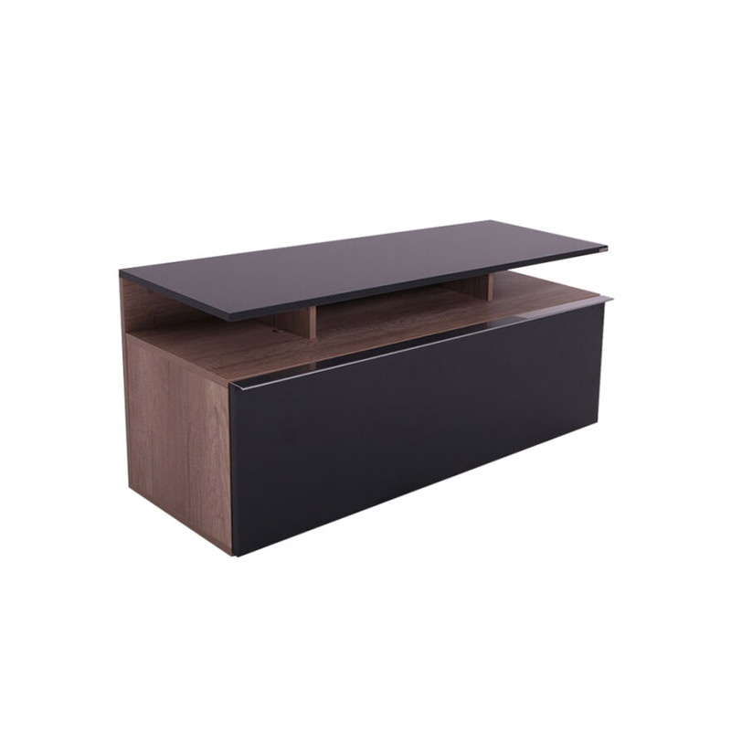 Comoda TV Temano, Pako World, Negru-Nuc, 117x40x48 cm