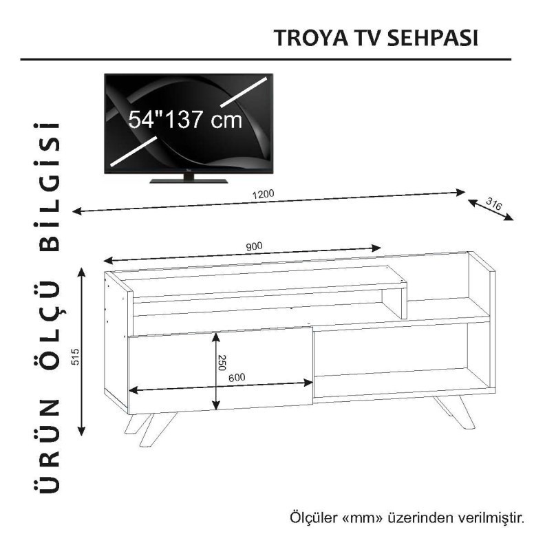 Comoda TV Troya - Alb - 4 | YEO