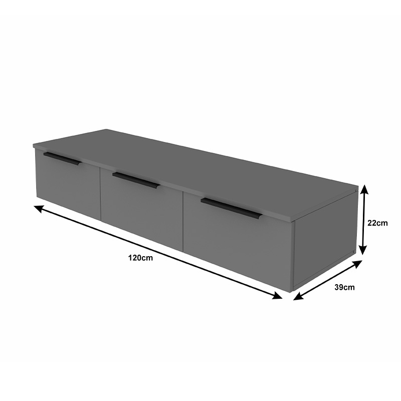 Consola cu 3 sertare Doha, Pako World, Alb, 120x39x22 cm