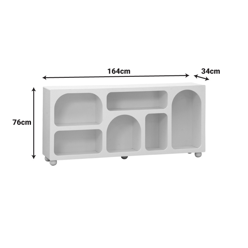 Consola cu rafturi Emersi Alb 164x34x76 cm