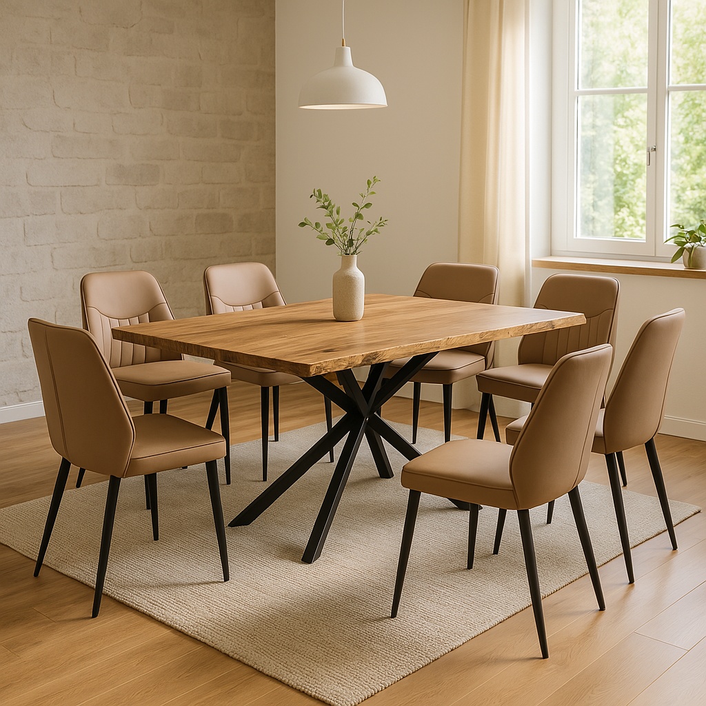 Consola Miles Boho, Pako World, lemn masiv de salcam, Grosime 3.7 cm, Natural, 180x90x76 cm - 1 | YEO