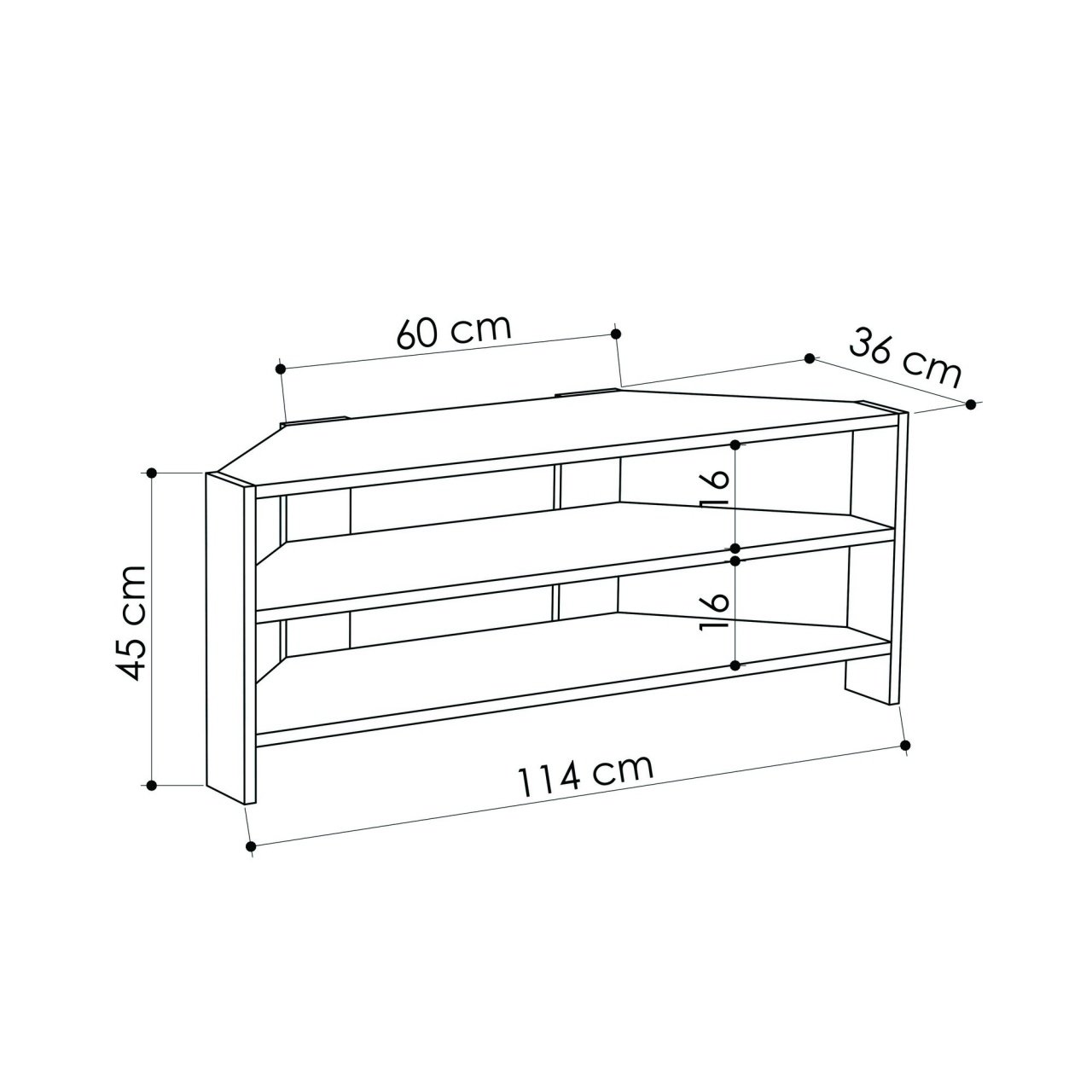 Consola TV Thales Stejar 114x45x36 cm