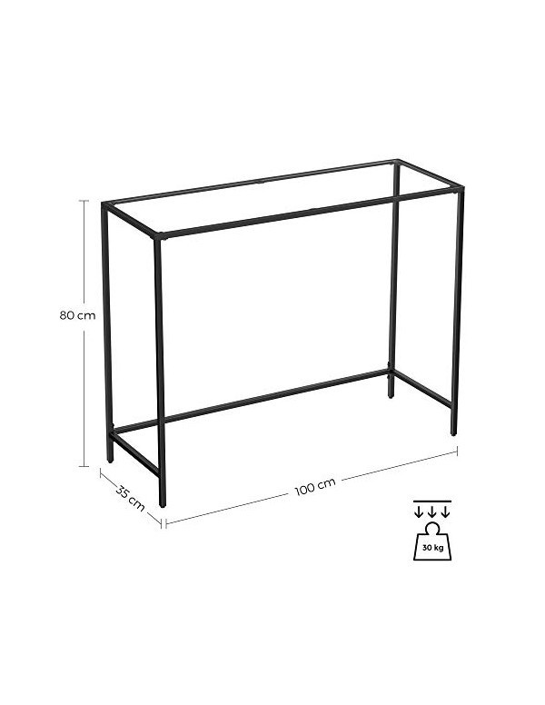 Consola, Vasagle, blat din sticla securizata, LGT026B01, Negru, 35 x 100 x 80 cm - 3 | YEO