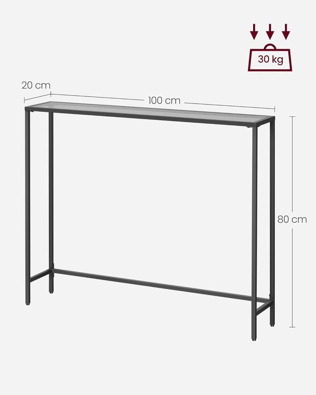 Consola Vasagle Gri 100.5x20x80 cm - 2 | YEO