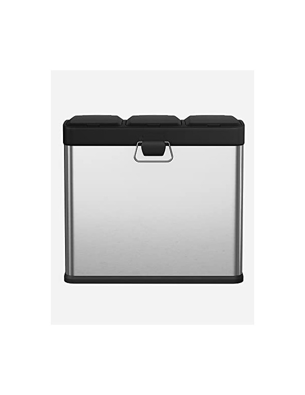 Cos de reciclare, Songmics, 54L, Silver+Black, LTB54L