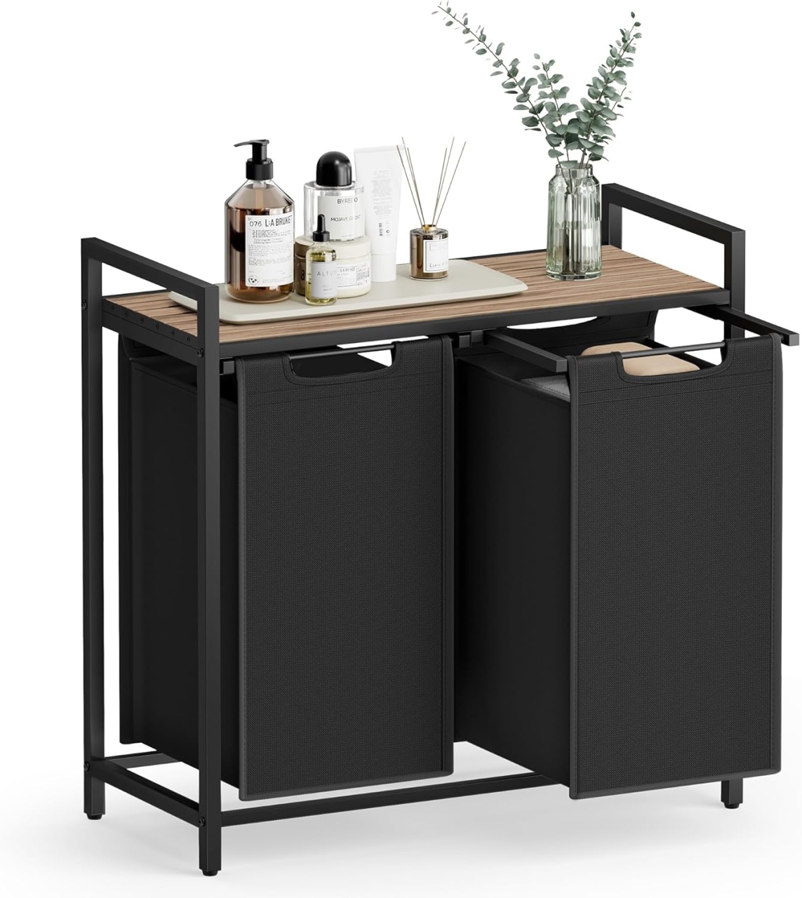 Cos de rufe Vasagle Negru 2 x 46L 73 x 33 x 72 cm