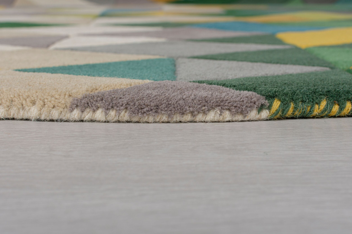 Covor Prism Verde/Multicolor 160X160 cm, rotund, Flair Rugs