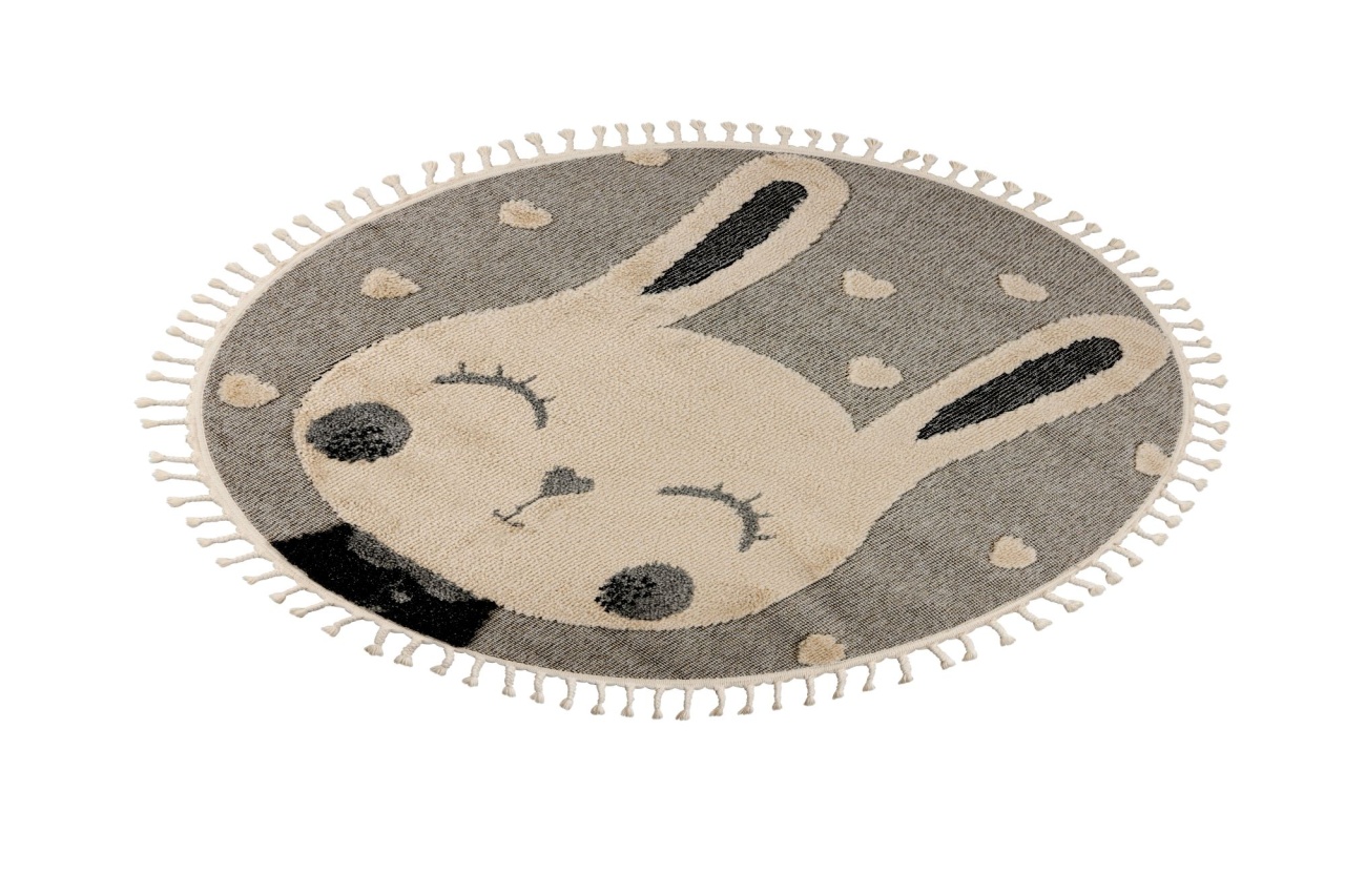 Covor rotund copii Fano Gri 133x133 cm - 1 | YEO