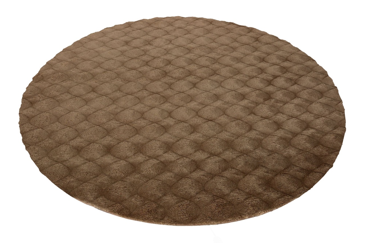Covor rotund Diamond Cut Taupe 120x120 cm