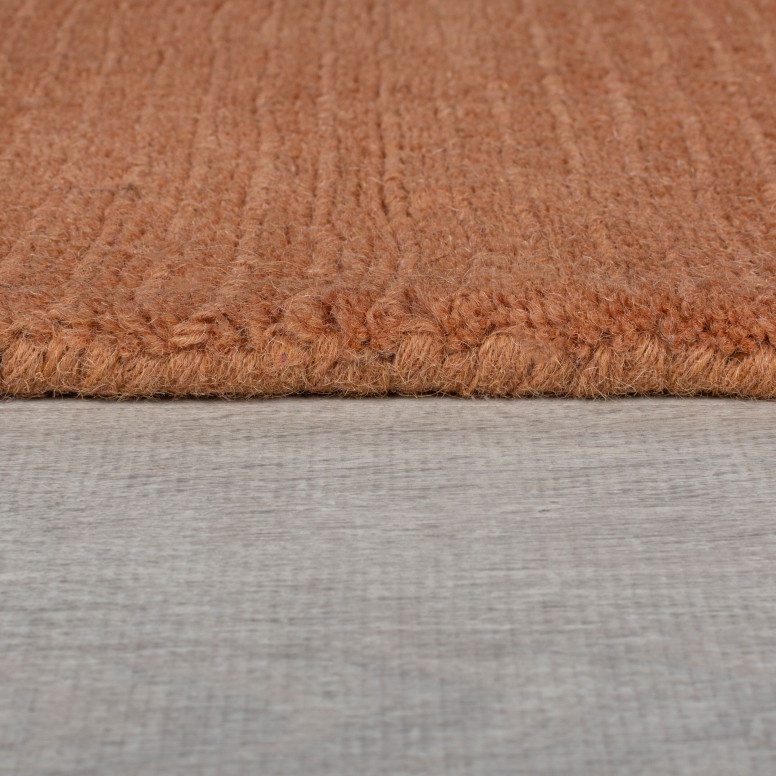 Covor Textured Wool Border Portocaliu 200X290 cm, Flair Rugs