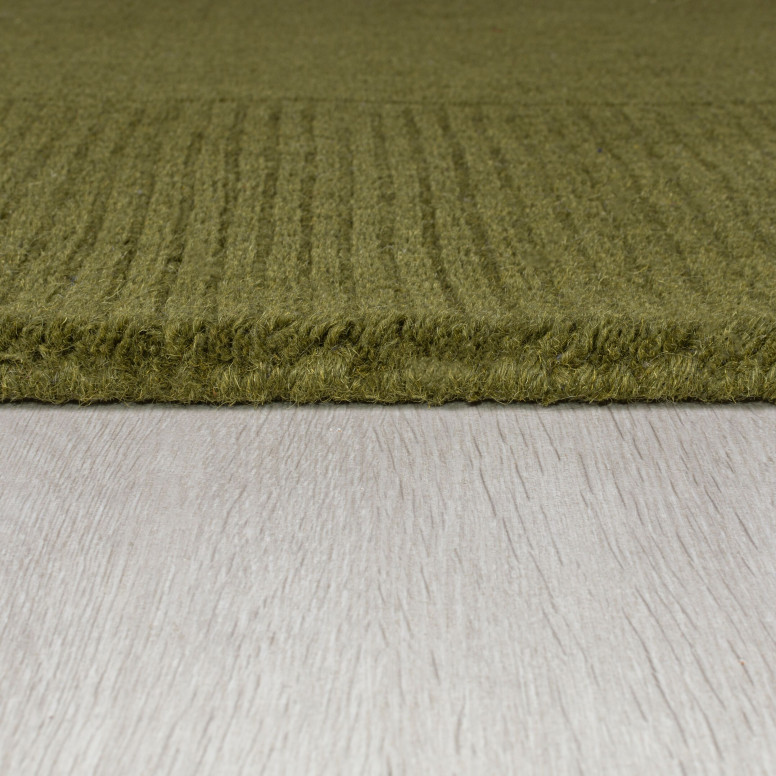 Covor Textured Wool Border Verde 160X230 cm, Flair Rugs