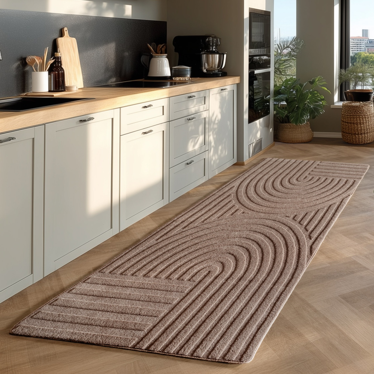 Covor traversa boho Pompei V1 Bej 80x150 cm - 1 | YEO