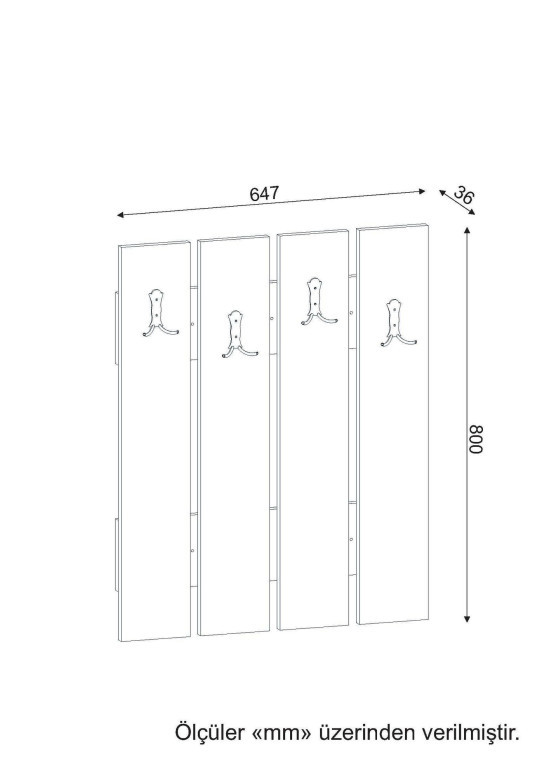 Cuier pentru Hol Anita - Alb - 4 | YEO