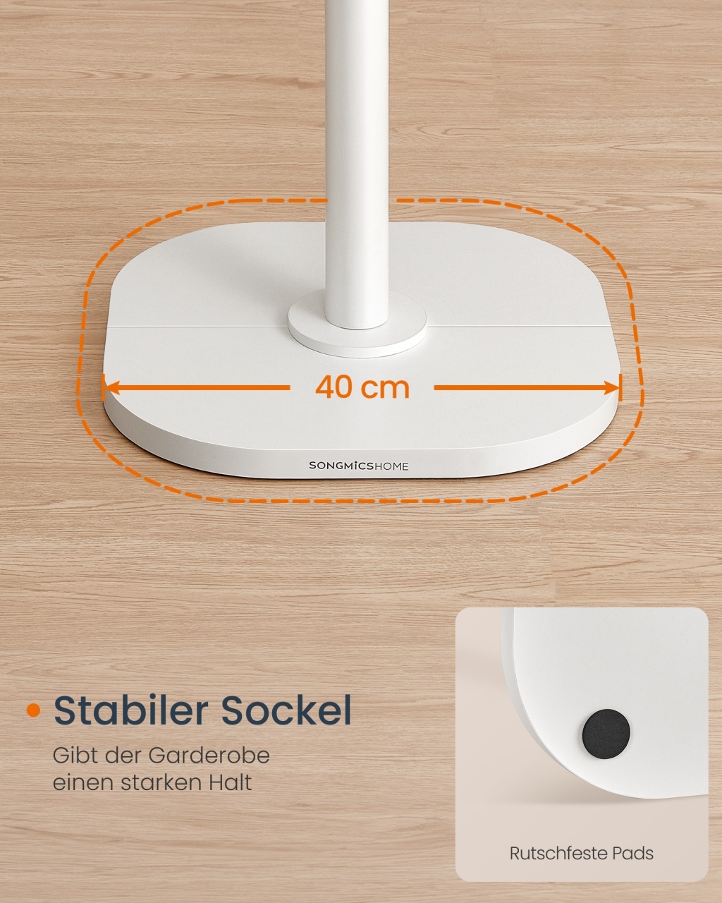 Cuier perete Alb Songmics 40x40x175.3 cm