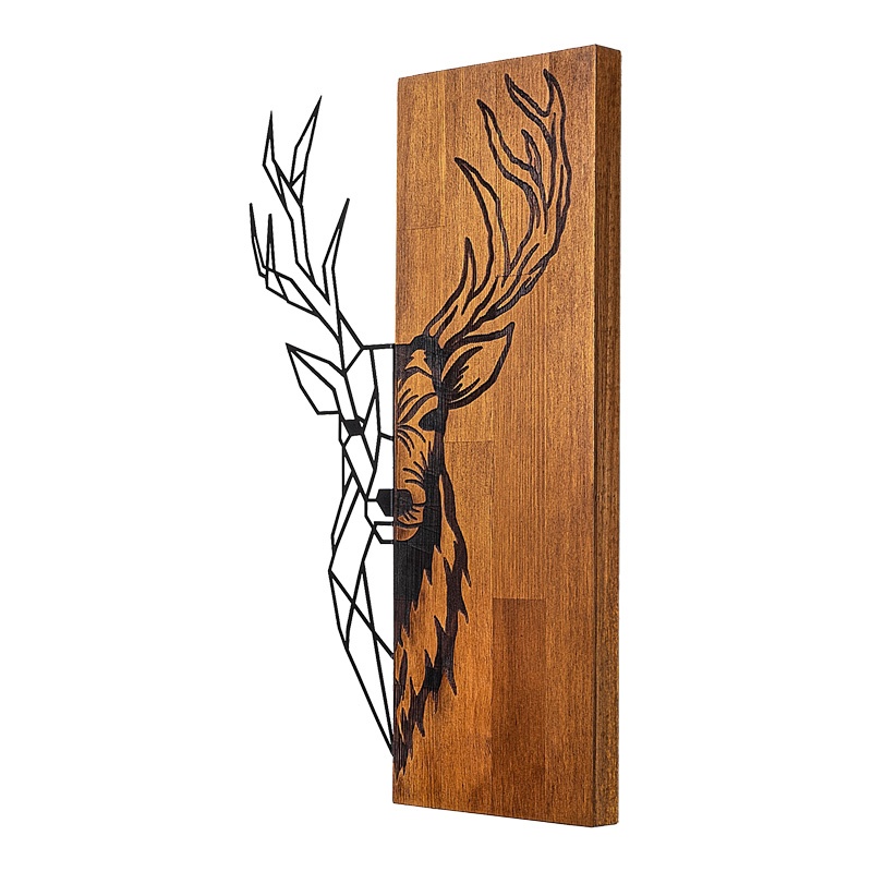 Decoratiune de perete Deera, Pako World, Lemn de pin, Natural, 33x3x58 cm - 2 | YEO