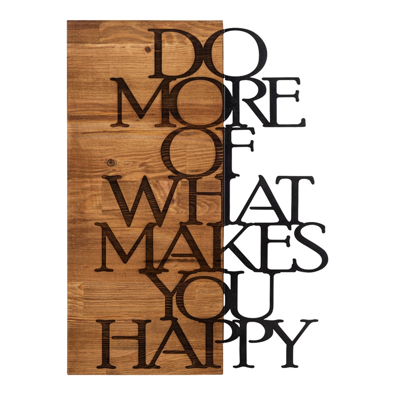 Decoratiune de perete Haper, Pako World, Lemn de pin, Natural, 42x3x58 cm