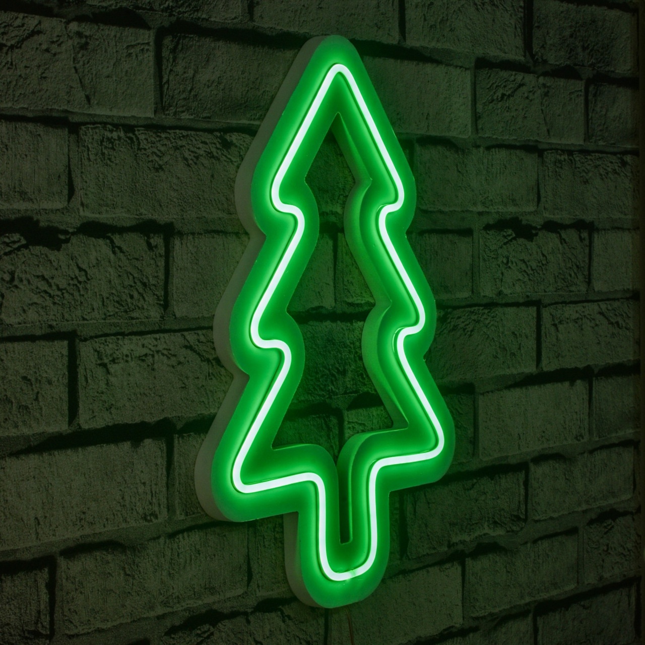 Decoratiune luminoasa LED de perete Christmas Pine Verde 21x30x2 cm