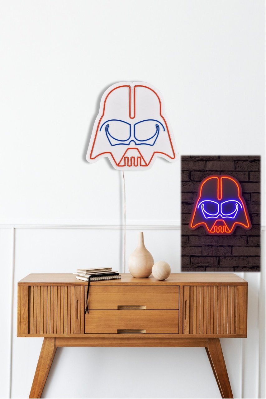 Decoratiune luminoasa LED de perete Darth Vader Rosu 38x36x2 cm - 3 | YEO