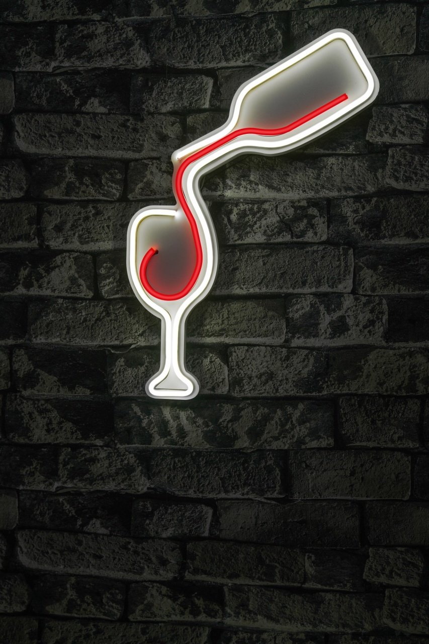 Decoratiune luminoasa LED de perete Wine Alb 35x45x3 cm - 2 | YEO