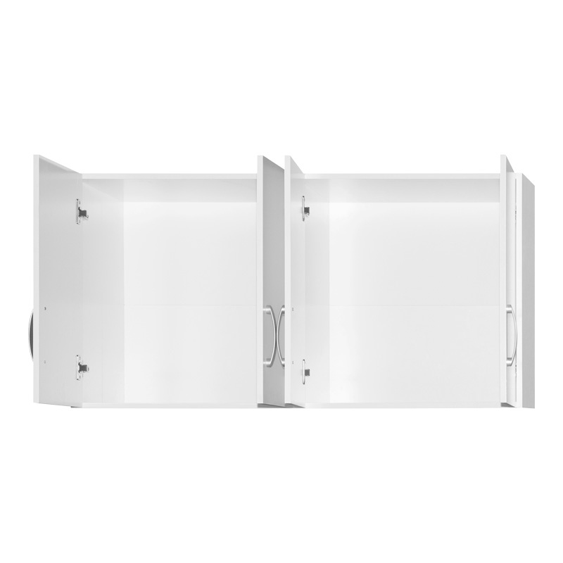 Dulap 4 usi cu 2 sertare si etajera Zelia Alb 120x42x240 cm - 2 | YEO