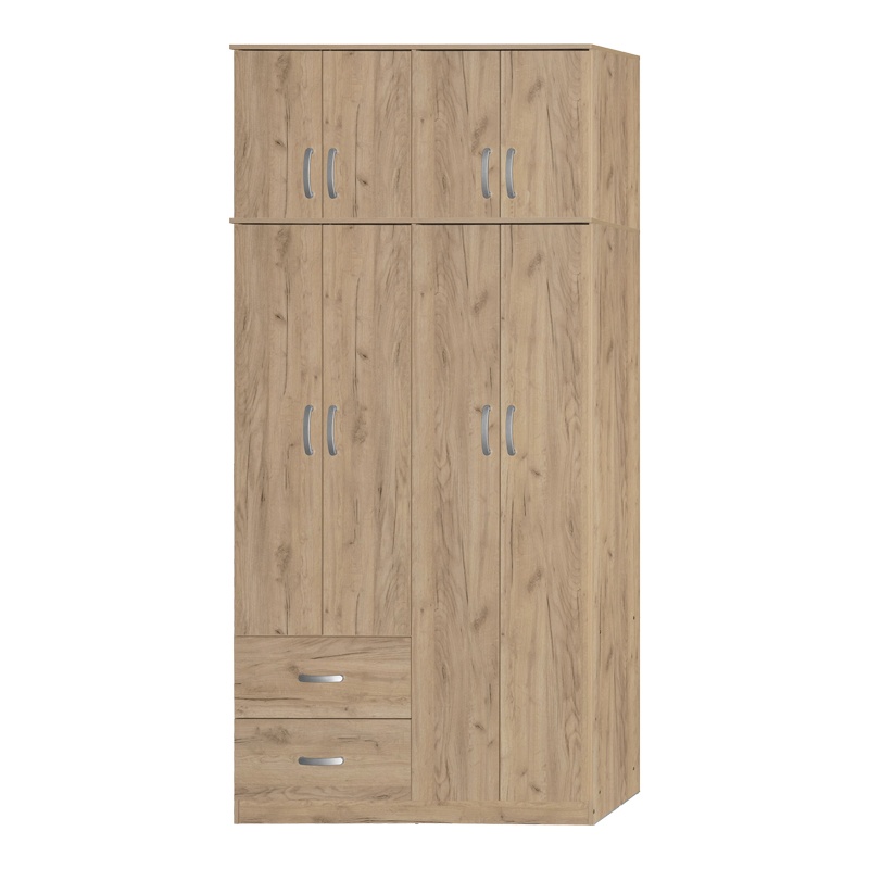 Dulap 4 usi cu 2 sertare si etajera Zelia Maro 120x42x240 cm
