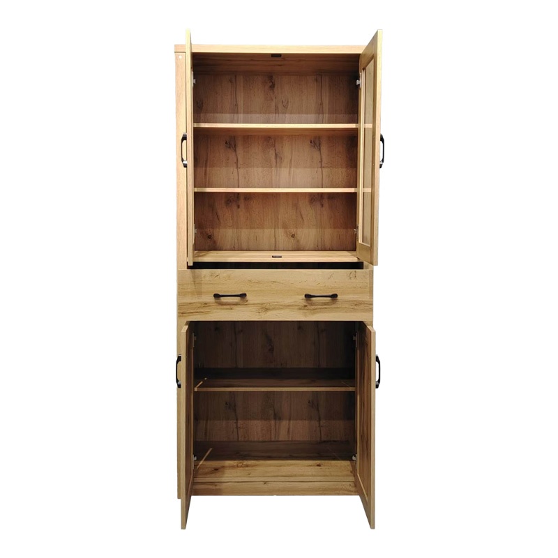 Dulap bucatarie cu vitrina Nisso Natural 80x40x183.5 cm - 3 | YEO