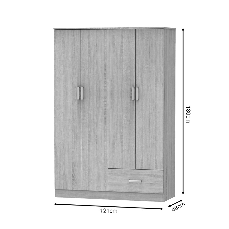 Dulap dormitor Karter Pako World Sonoma 121x48x180 cm - 2 | YEO