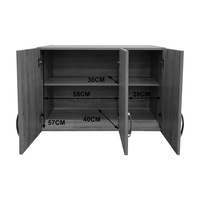 Dulap haine cu 3 usi Lego Antracit 90x41.5x60 cm