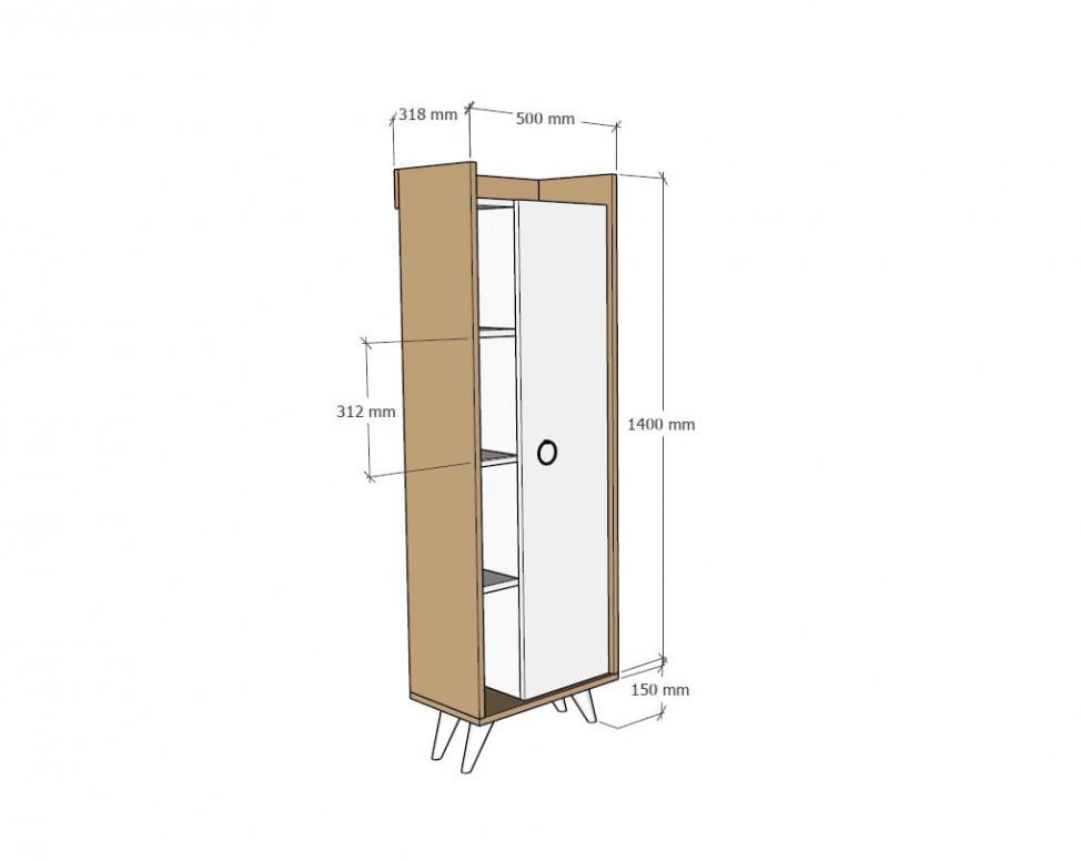 Dulap Ilgım Oak-Alb - 3 | YEO