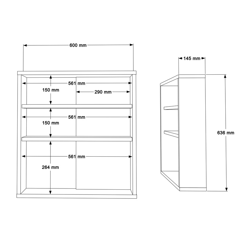 Dulap pentru baie cu oglinda Bagno, Pako World, Alb, 60x14x63 cm