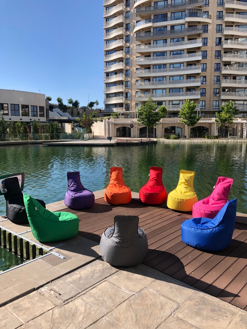 Fotoliu de gradina puf beanbag Aktif Gri - 4 | YEO