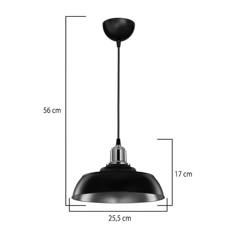 Lampa Artisan, Pako World, E27, Negru-Bronz, 25x25x17 cm
