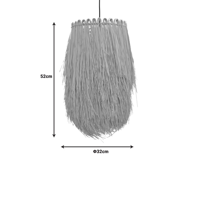 Lampa Boho Dreco, Pako World, E27, Ratan, Natural, 32x32x52 cm