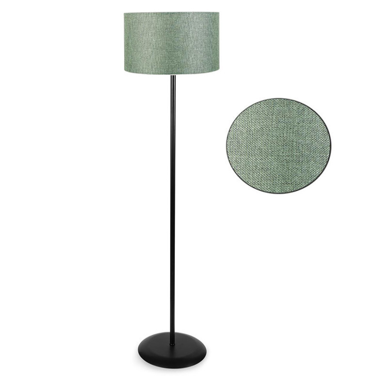 Lampadar din Metal PWL-0137, E27 negru, capac verde, 30x150 cm
