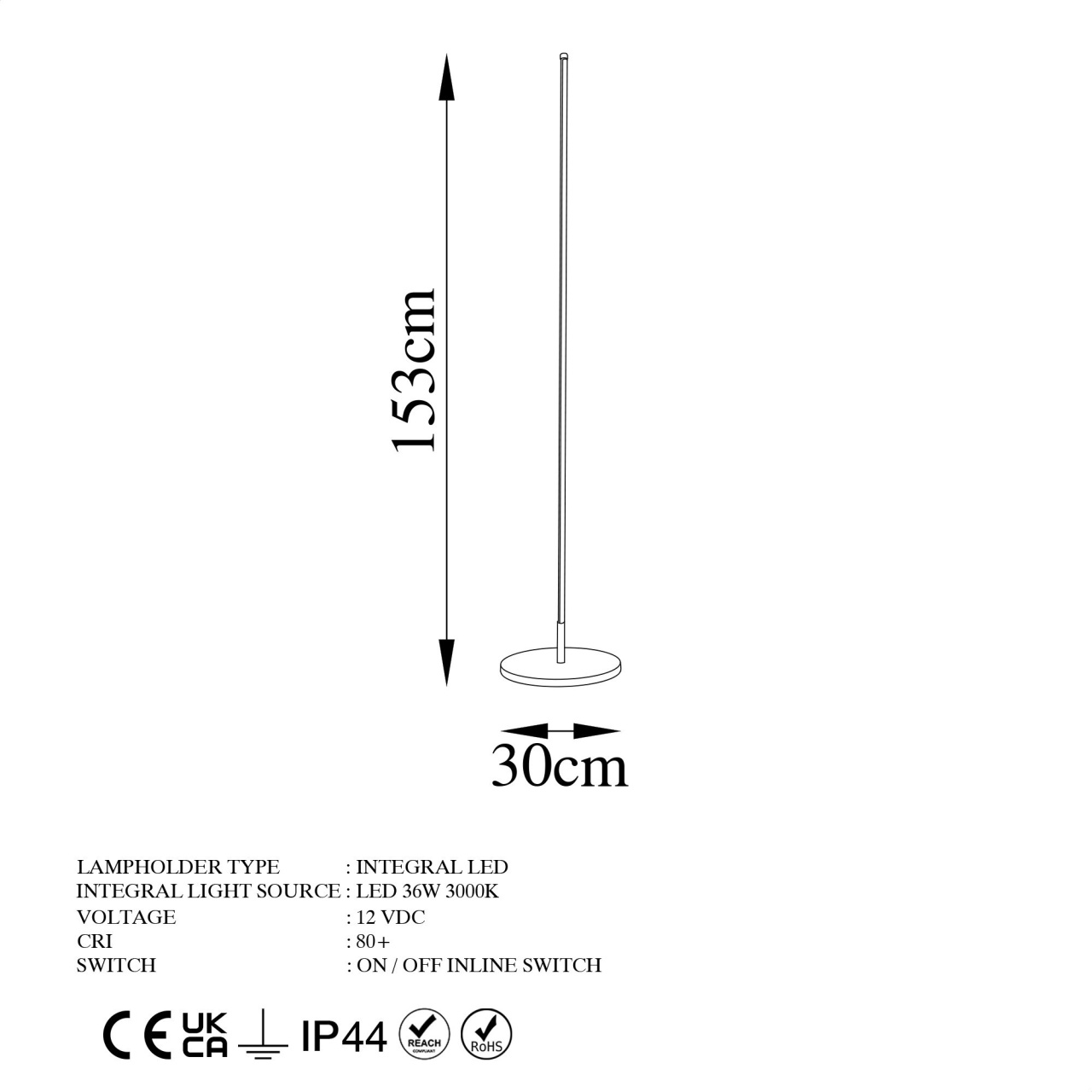 Lampadar Only Auriu 30x30x153 cm