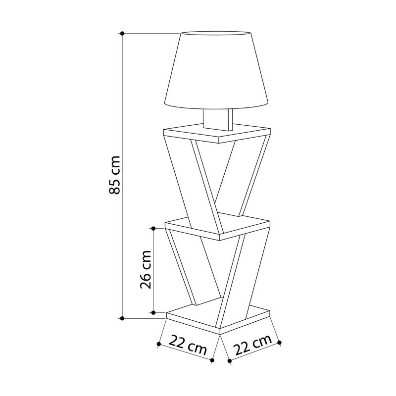 Lampadar PWL-1231 Pako World Mocha 22x22x85 cm